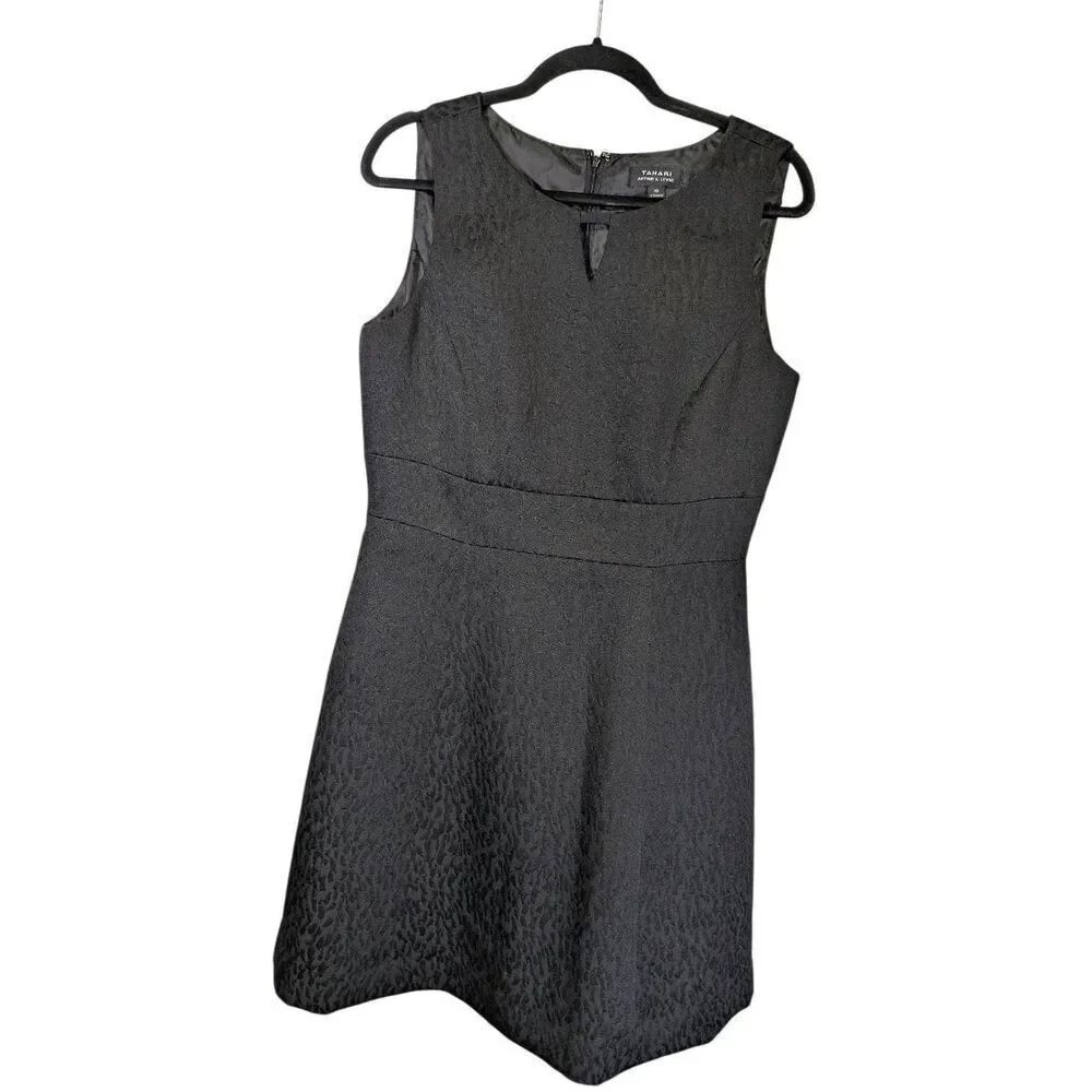 Tahari ASL Black Sleeveless Fit and Flare Dress Women's 10